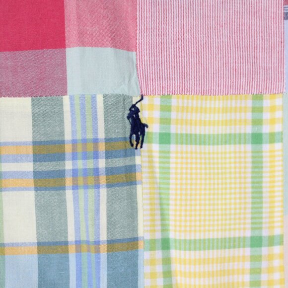 Ralph Lauren Shirt Mens Large Blake Patchwork Madras Short Sleeve Cotton Button - Picture 7 of 13